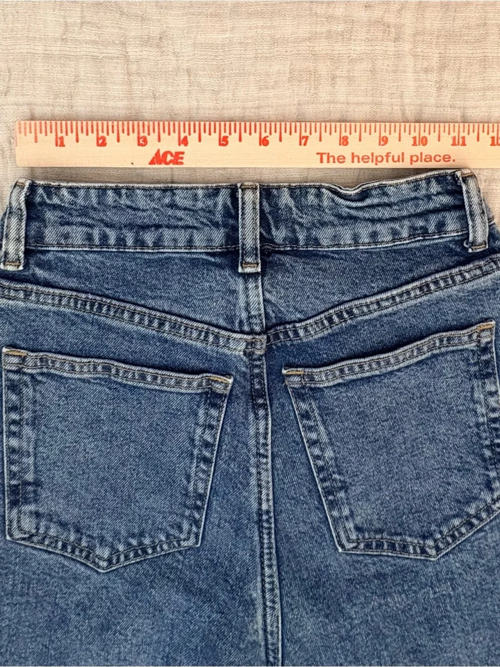 H&M Women High-Rise Straight Leg Blue Jeans Classic SZ 2 Faded Denim Casual
